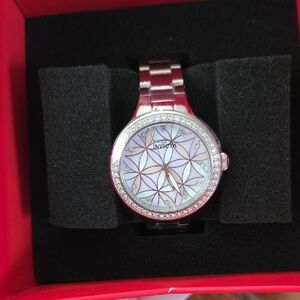 Indigo Women's Silver Watch with Geometric Face